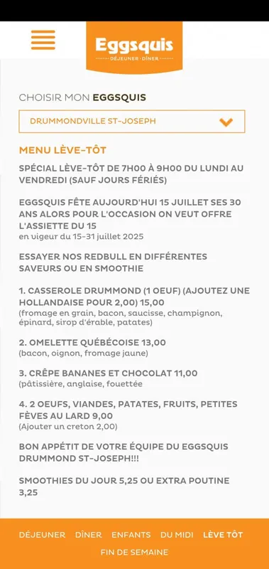 Image promotion Eggsquis Drummondville