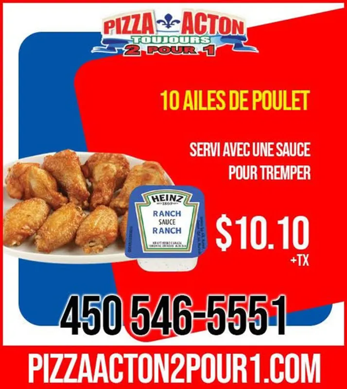 Image promotion Pizza Acton 2 pour 1 Inc