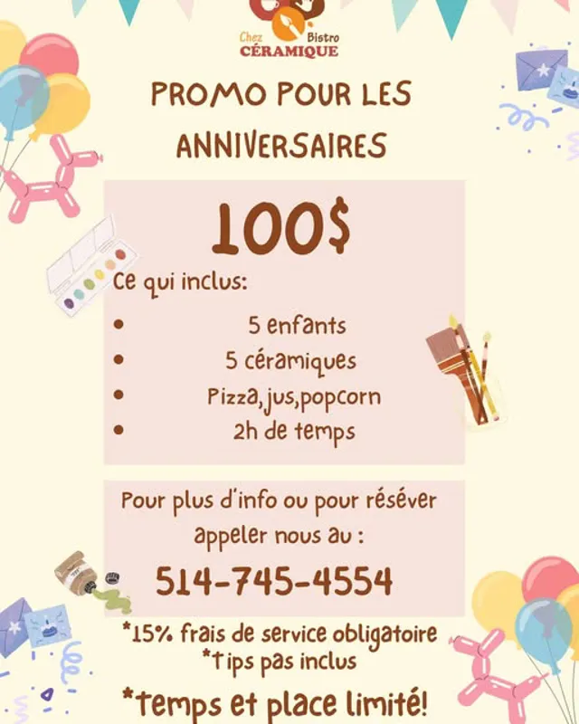 Image promotion Chez Céramique Bistro
