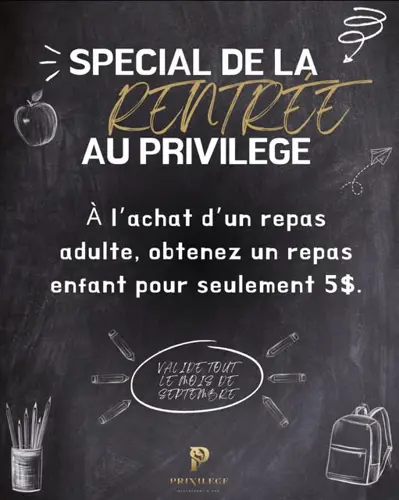 Image promotion Restaurant Le Privilège