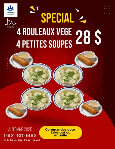 Image promotion Khmer Express - restaurant asiatique à Laval