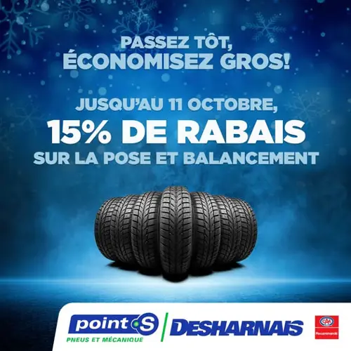 Image promotion Desharnais Pneus et Mécanique - Point S - NAPA Autopro