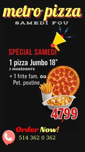 Image promotion Metro Pizza Verdun