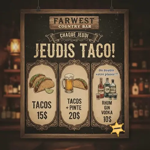 Image promotion Farwest Country Bar - Grande Allée