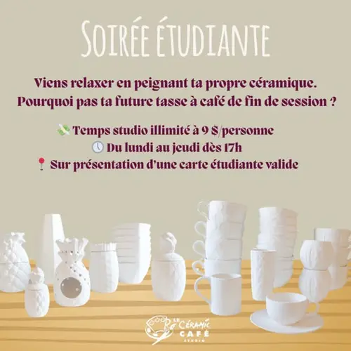 Image promotion Céramic Café Studio Laval