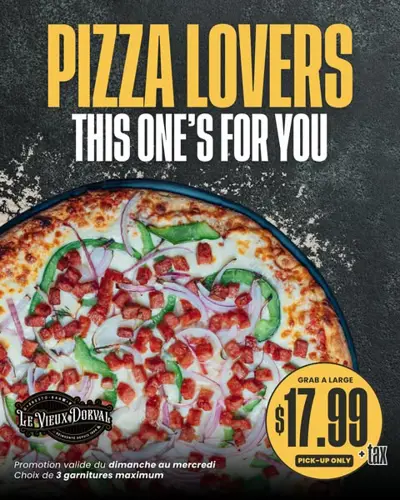 Image promotion Le Vieux Gusta Dorval | Resto-Bar | Pizza | Live Music