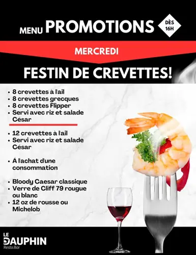 Image promotion Resto Bar Le Dauphin - Sherbrooke