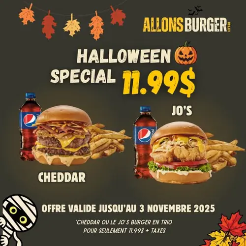 Image promotion Allons burger | Montreal - Centre Ville - Downtown - De Maisonneuve